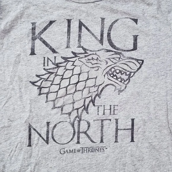 🔥Host Pick🔥3/$20 EUC Game Of Thrones GOT King in the North Wolf Grey L - Picture 3 of 4